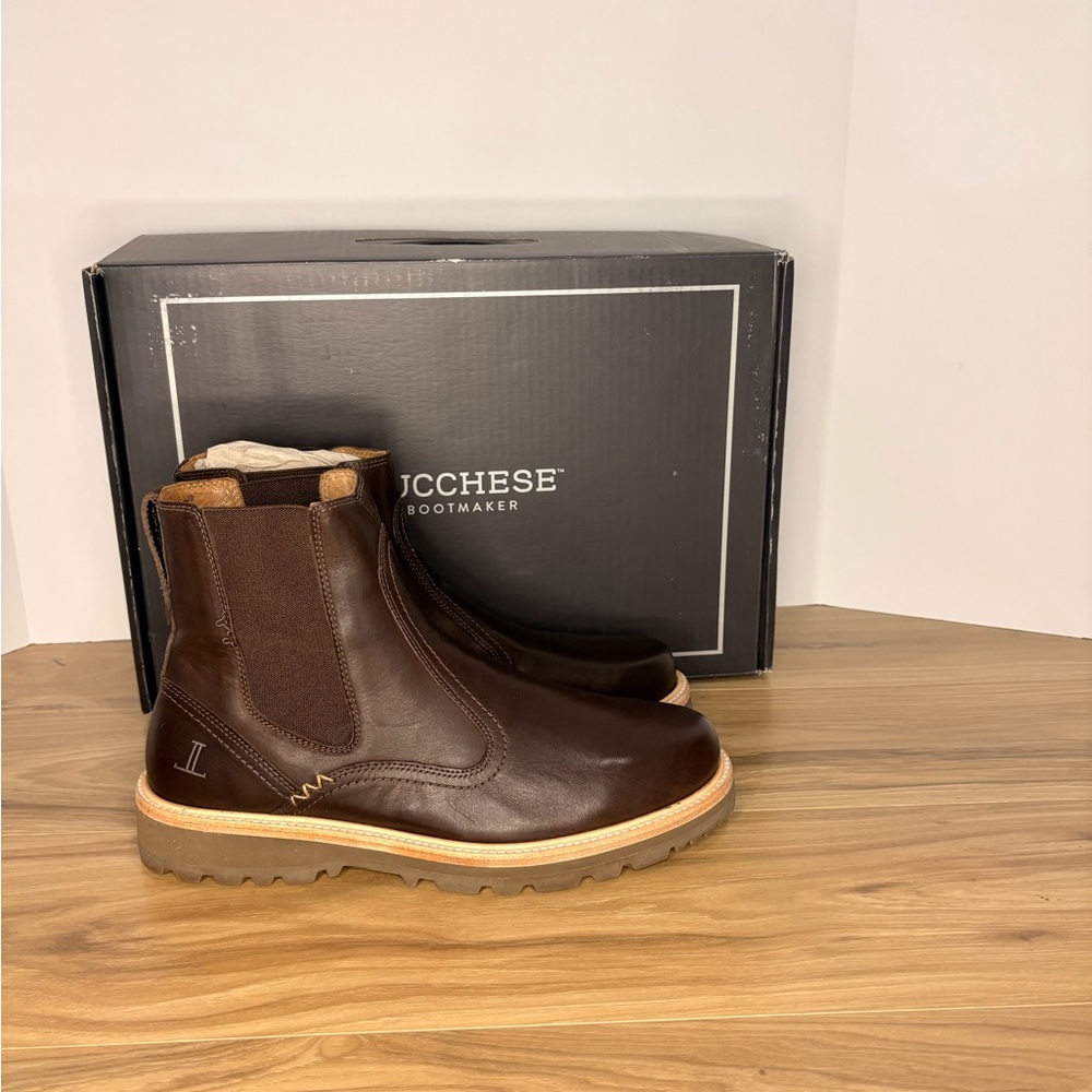 Lucchese Dark Brown Leather Chelsea Boots - Picture 2 of 6